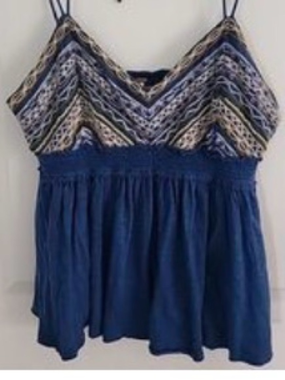 Free people medium Blue Crochet-Detail Women's Halter Top
